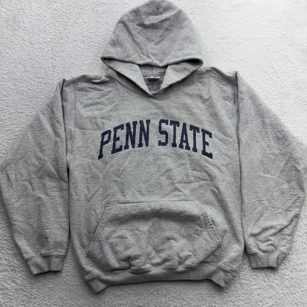The Cotton Exchange Penn State Hoodie Mens Small Gray‎ Pullover Made in USA 9766